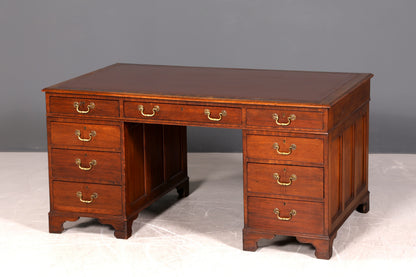 Wunderschöner Englischer Schreibtisch echt Lederauflage Bürotisch Antik Stil Office Desk