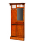 Hauptstadt Möblerei Garderobenpaneel aus Holz mit Spiegel, Ablage und Messinghaken im antiken Design