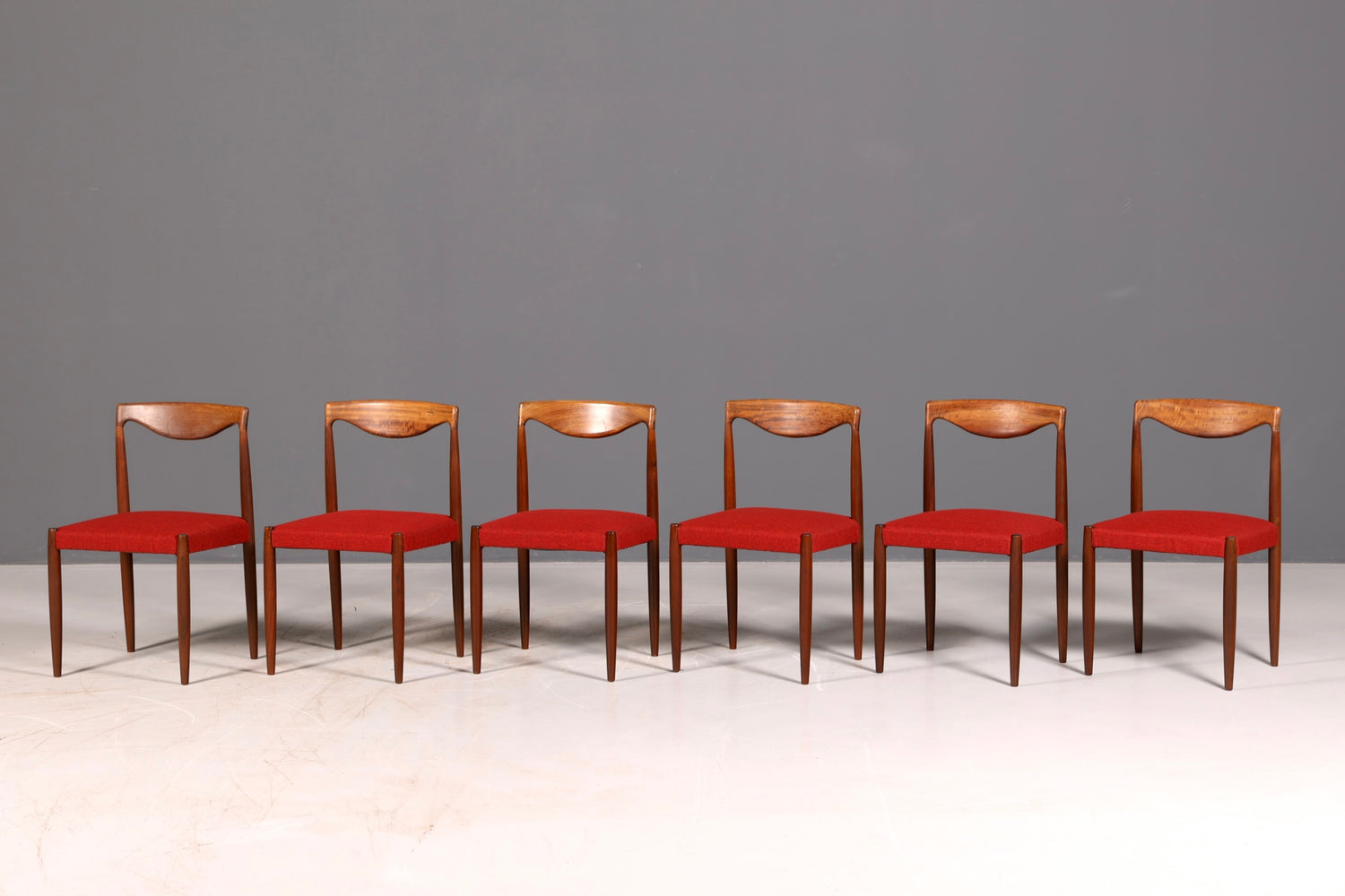 6x Mid Century Stühle Bambi Serie Rolf Rastad Adolf Relling Gustav Bahus Danish Design Stuhl Vintage Designer