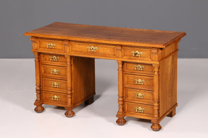 Traumhafter Gründerzeit Schreibtisch Jugendstil Bürotisch Löwenfüße Antik Massivholz