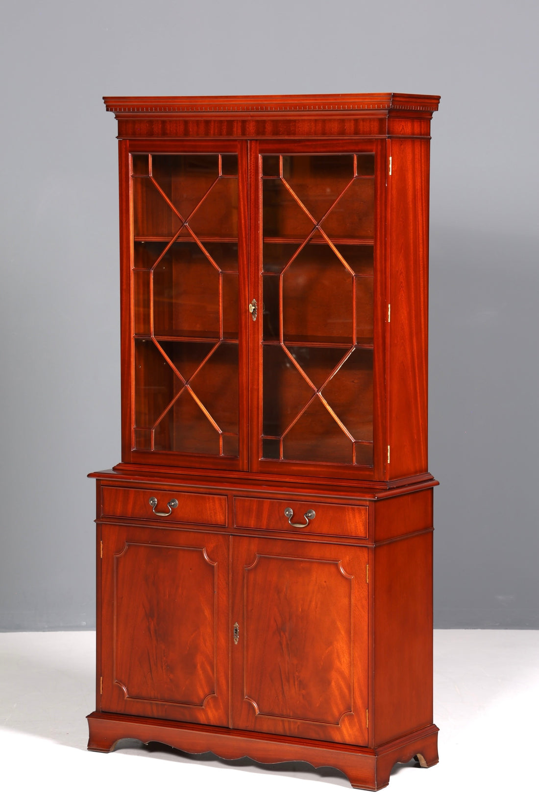 Wunderschöne Englische Vitrine Bibliothek Mahagoni Bücherschrank UK Buffet Schrank 60s Jahre