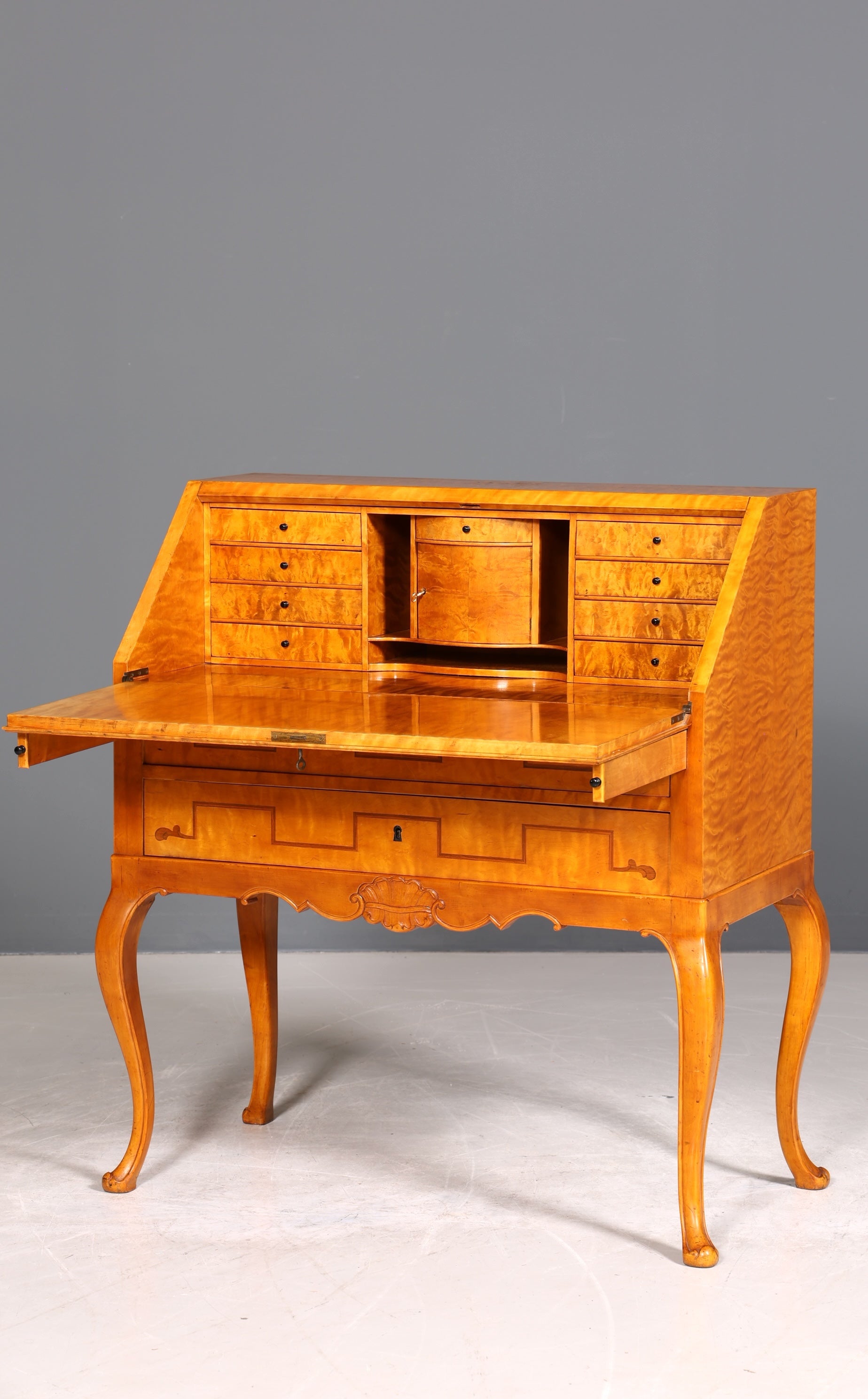 Edler Sekretär Chippendale Stil Antik um 1940 Büro Barock Stil Kommode Schreibkommode