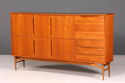G046 Finish Wunderschönes Mid Century Highboard echt Holz Schrank Büro Kommode 60er Jahre