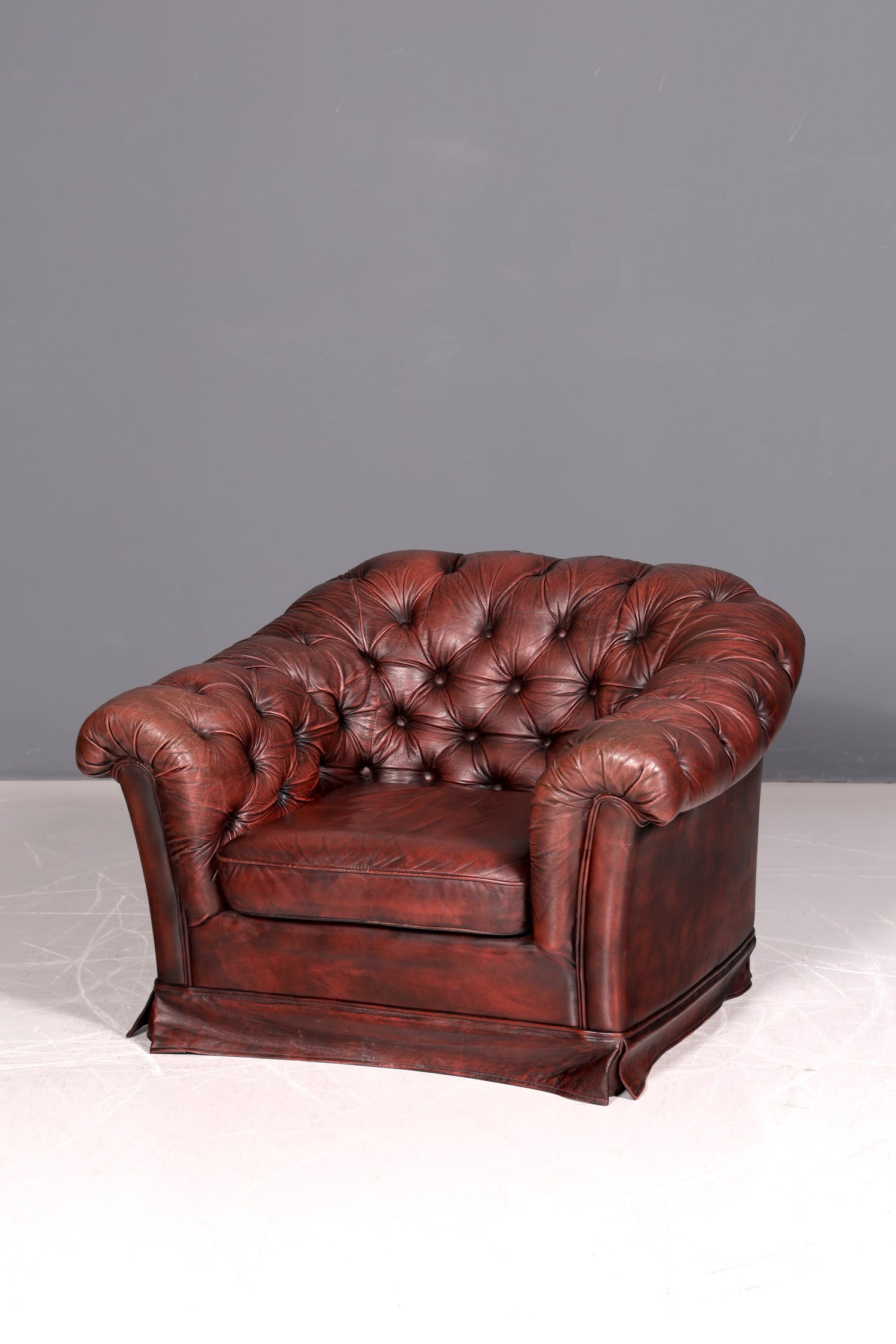 Stilvoller Original Chesterfield Sessel Englischer Armlehnsessel Englisch Herrensessel Antik Leder