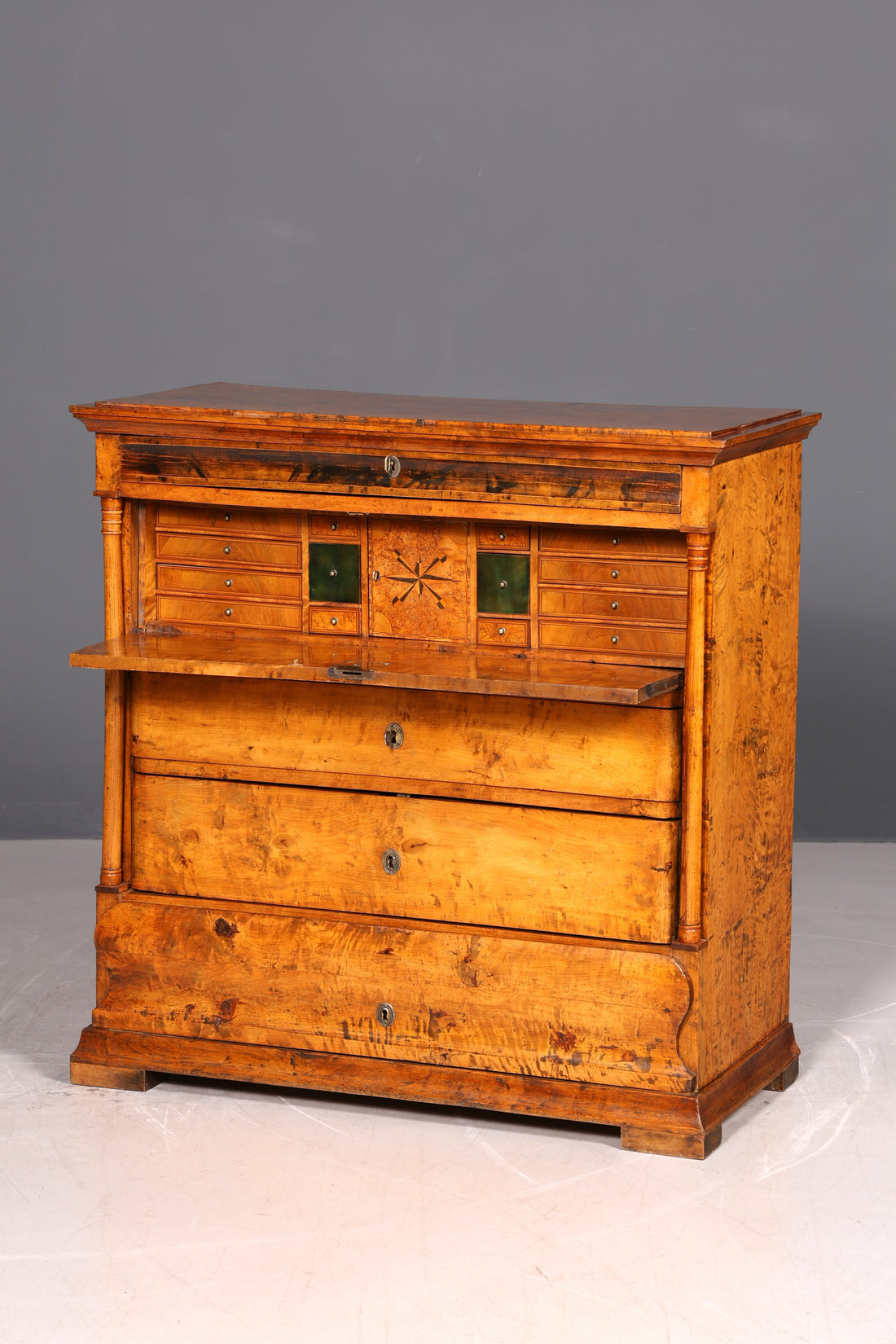 G794 Finish Wunderschöner Original Biedermeier Sekretär um 1860 Englisch Kommode Antik Bürokommode (Kopie)