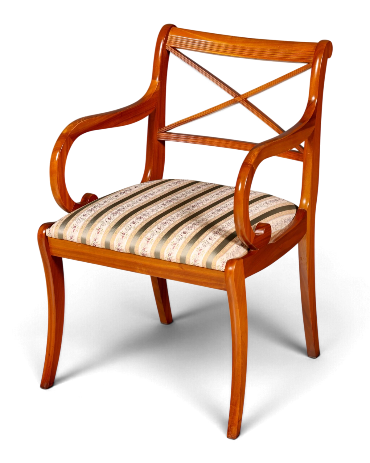 Beautiful English Yew Armchair Dining Chair Kitchen Chair Secretary Chair Upholstered Chair 2 of 4