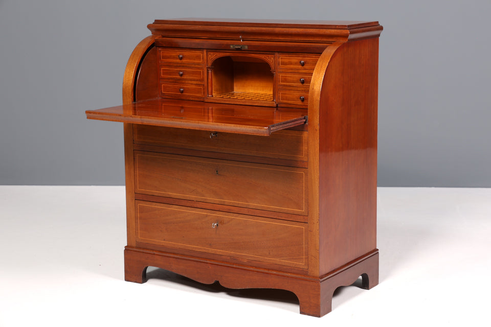 Stilvoller Spätbiedermeier Sekretär massiv Holz Louis Philippe Antik Kommode