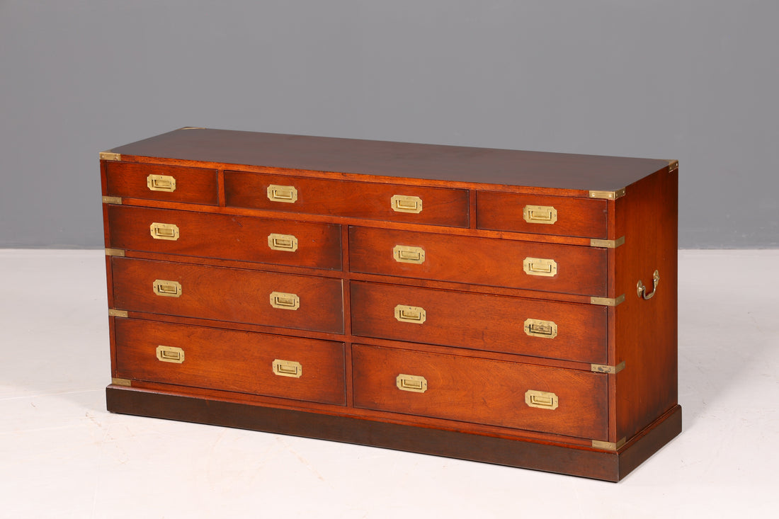 Traumhaftes Maritimes Sideboard Englische Military Chest Schiffskommode Antik Schrank Kolonial Vintage
