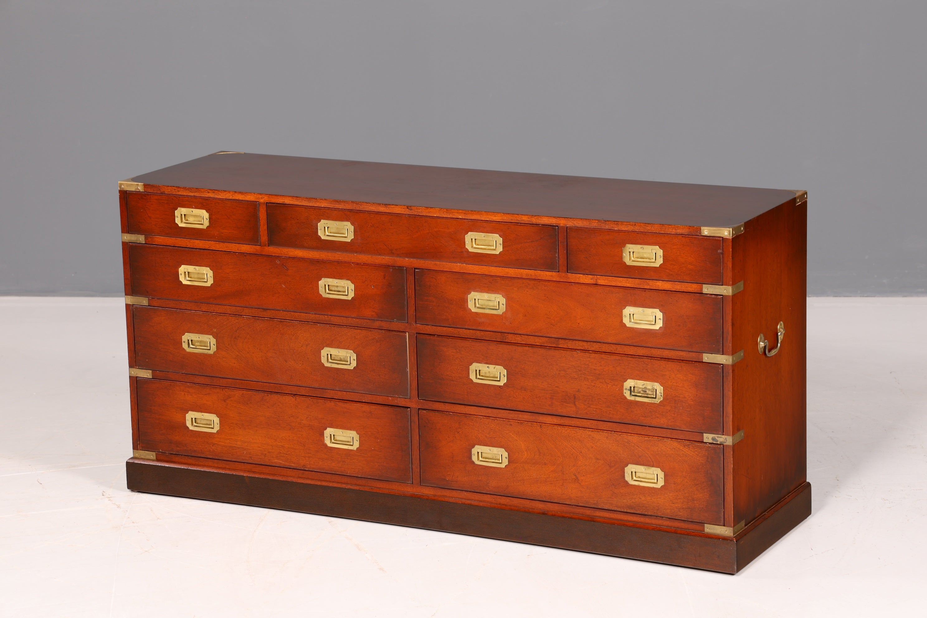 Traumhaftes Maritimes Sideboard Englische Military Chest Schiffskommode Antik Schrank Kolonial Vintage
