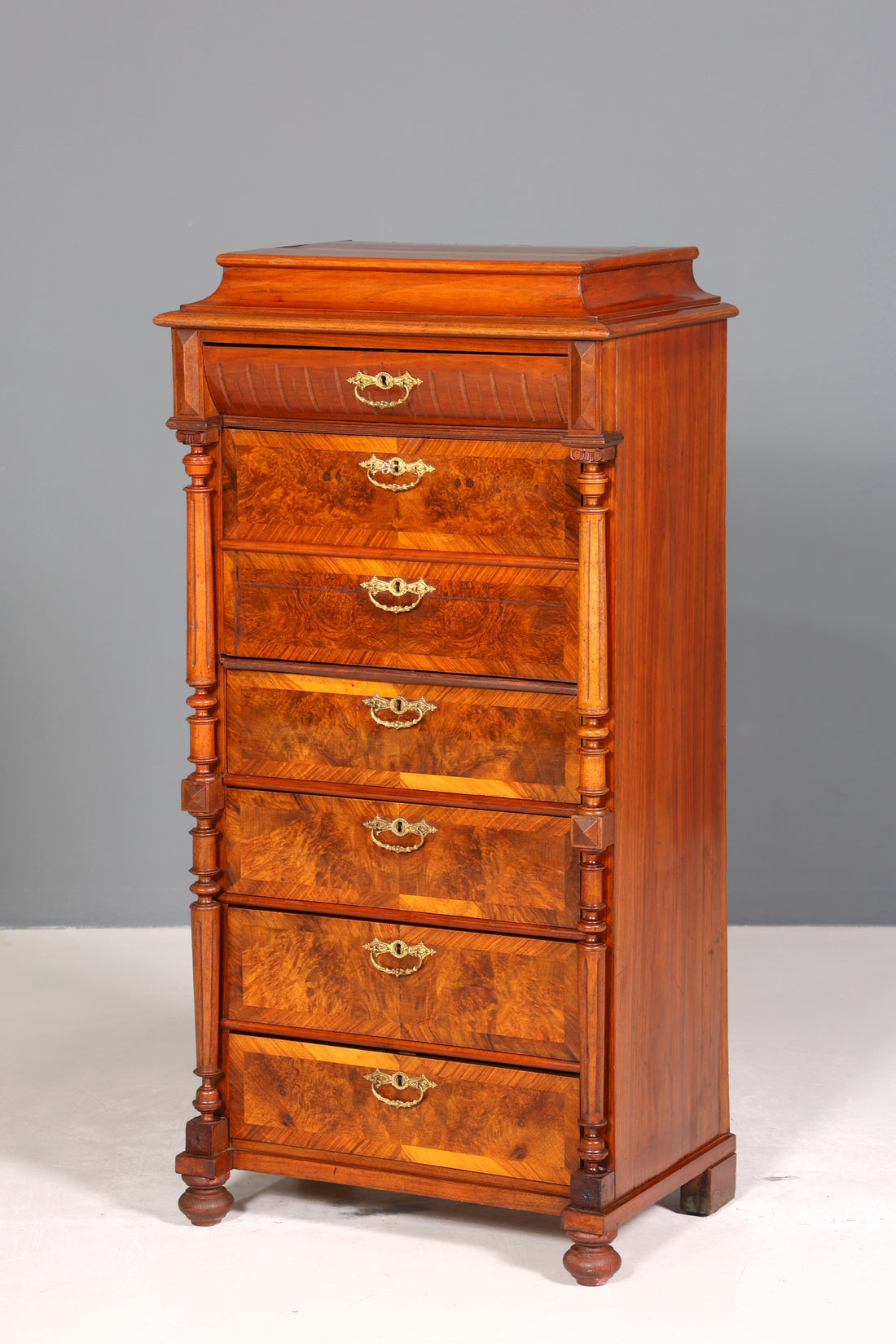 Stilvoller Gründerzeit Sekretär Vertiko Highboard Louis Philippe Kommode um 1880