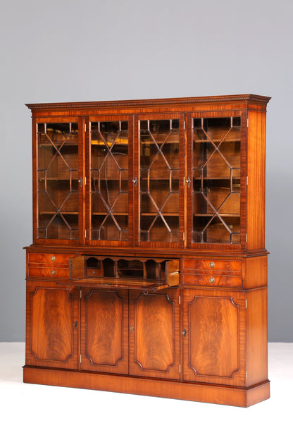 Wunderschöne Englische Vitrine echt Holz Sekretär Bibliothek UK Bücherschrank Englisch Regal Buffet