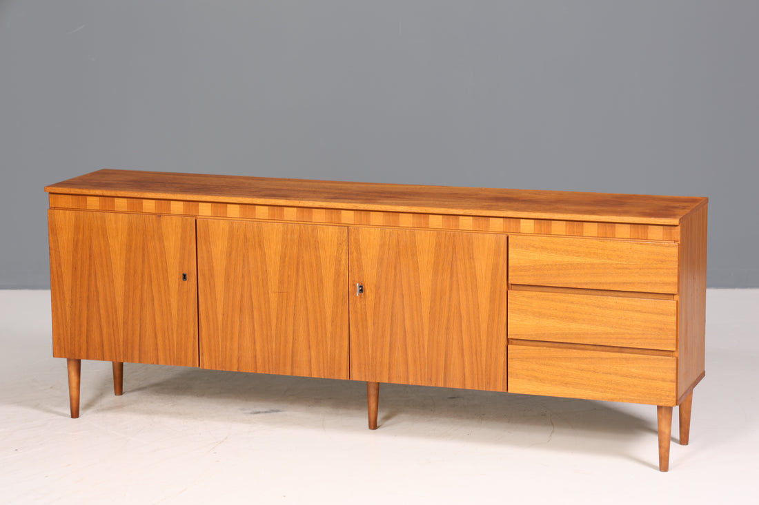 Schlichtes XXL Mid Century Sideboard Vintage TV Kommode 60s Schrank Retro Longboard