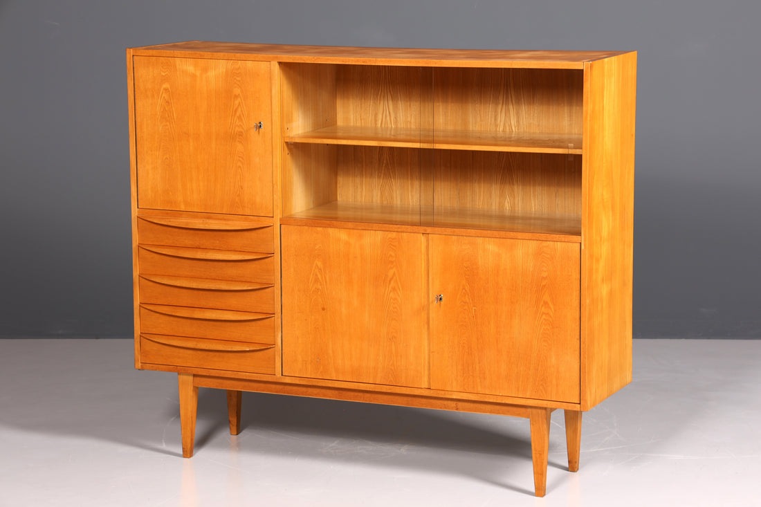 Original Hellerau Mid Century Vitrine Schrank Franz Ehrlich 602 Kommode Bücherregal Highboard
