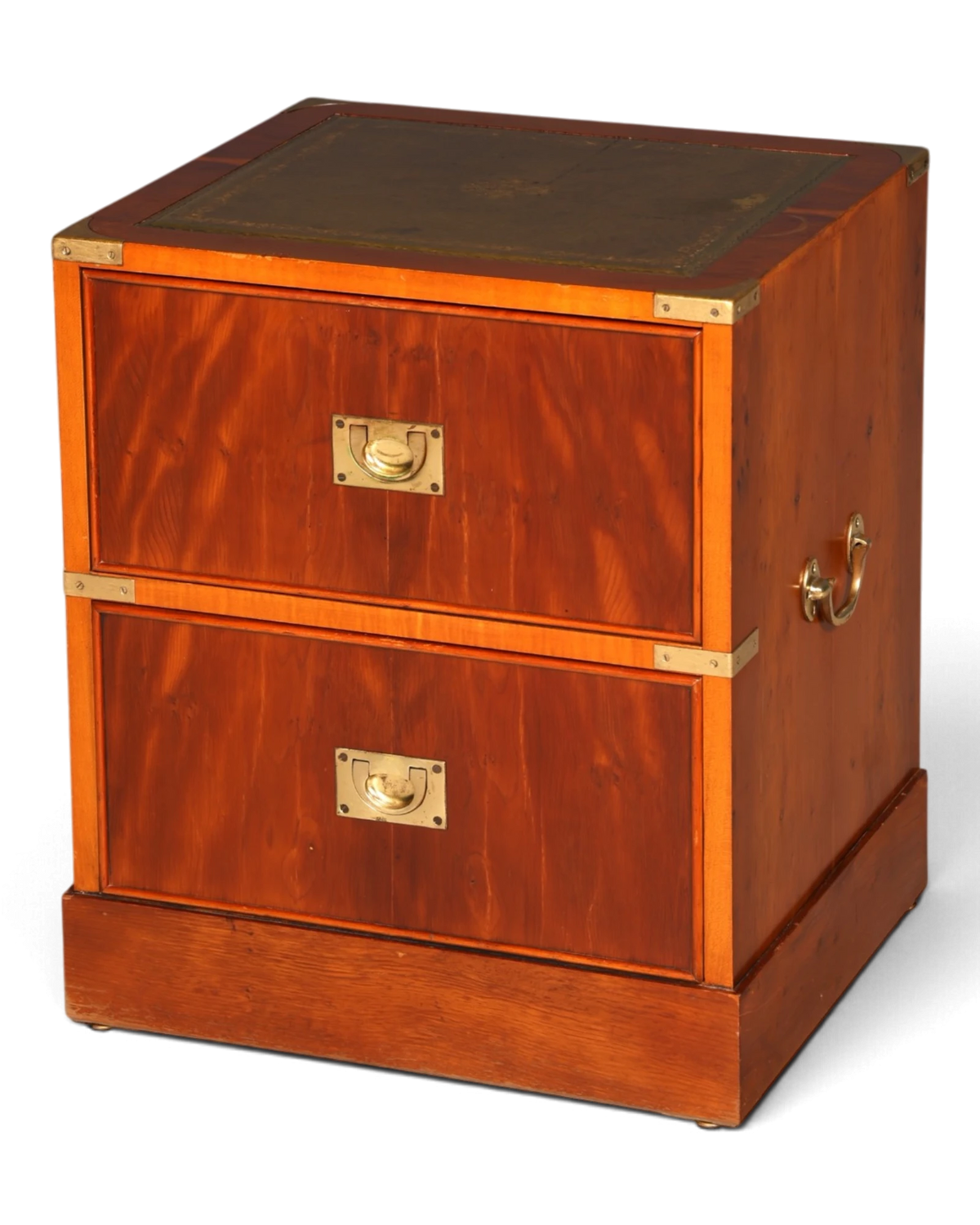 Traumhafte Englische Kommode Maritim Military Chest Schiffs Nachttisch Lederauflage Antik Ablagetisch Kolonialstil