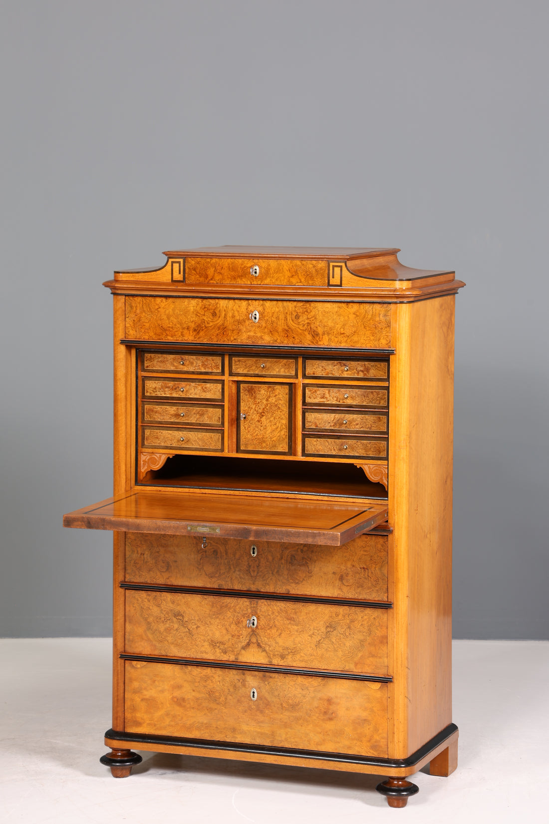 Stilvoller Biedermeier Sekretär Louis Philippe Vertiko Antik Kommode Schreibkommode Office Desk