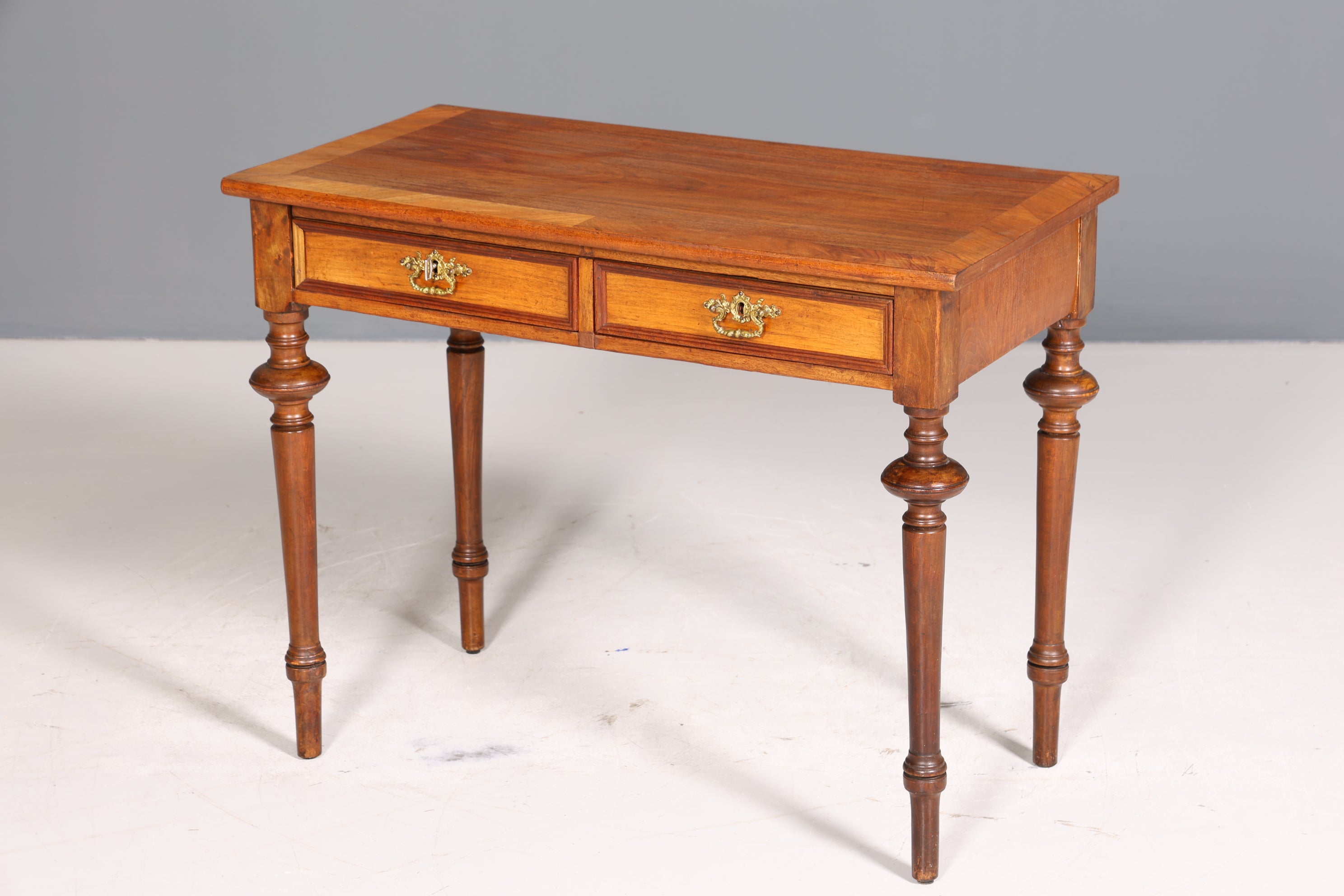 Filigraner Gründerzeit Schreibtisch Jugendstil Bürotisch echt Holz Antik Desk