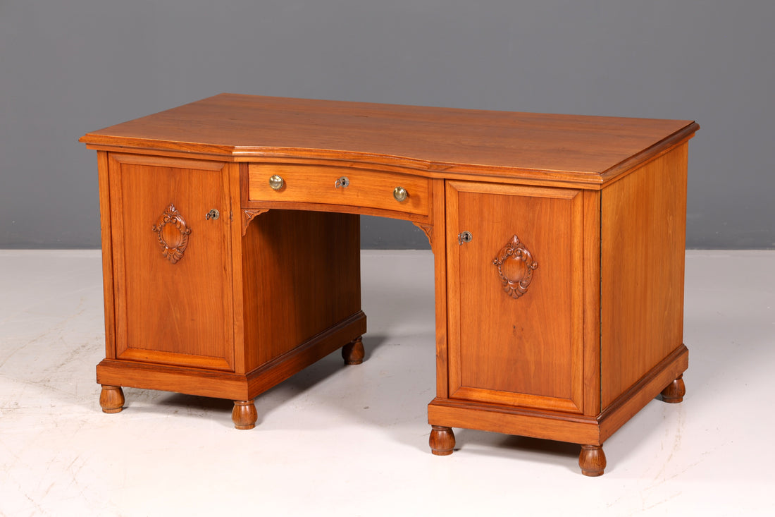 Wunderschöner Jugendstil Schreibtisch Eiche Holz Bürotisch Office Table Antik Vintage