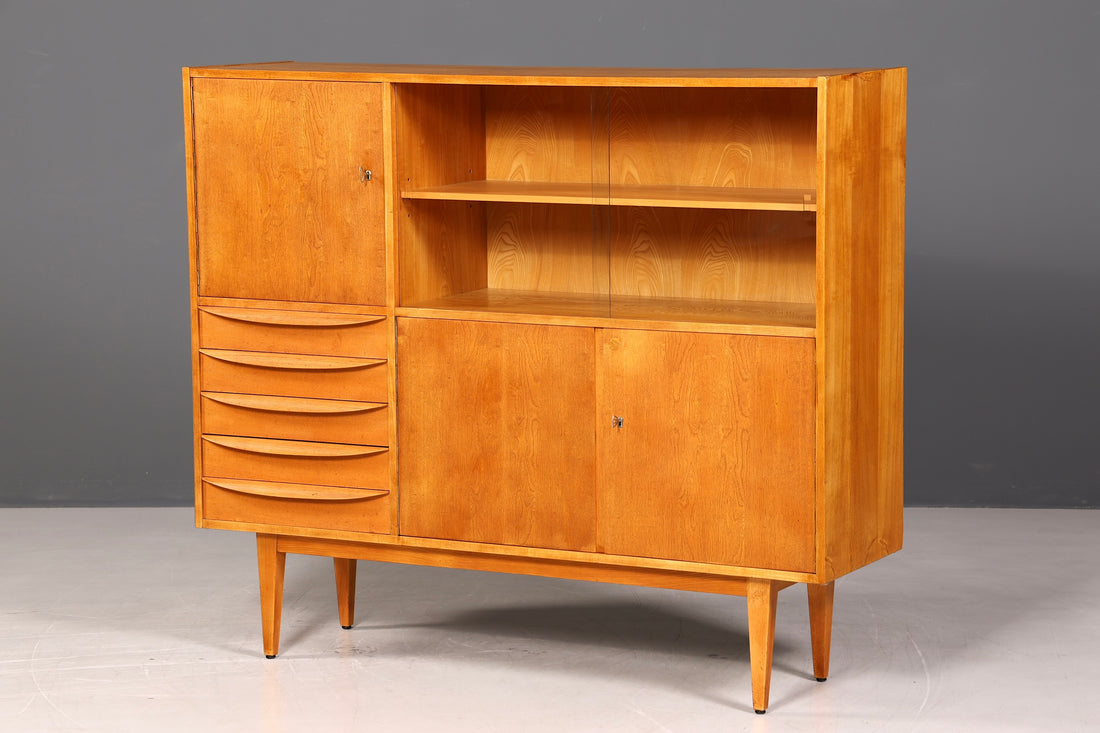 G739 Finish Traumhafter Mid Century Highboard Retro Vitrine 60er Jahre Schrank Kommode (Kopie)