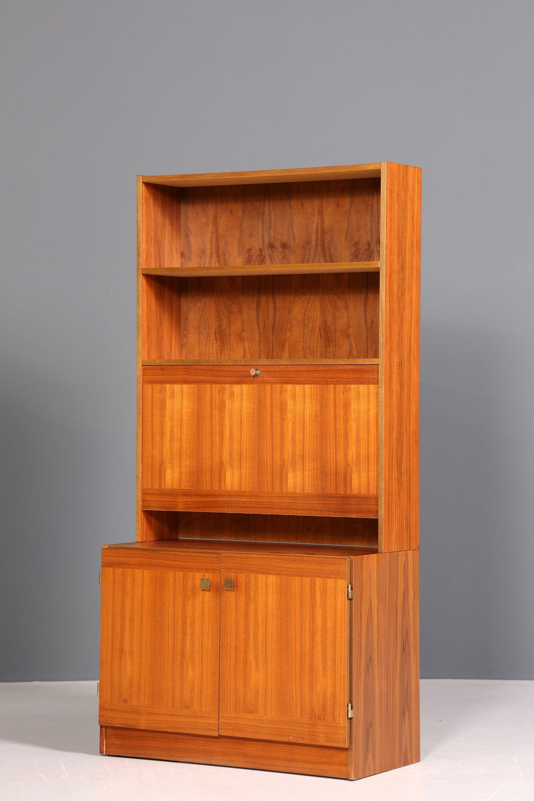Wunderschönes Mid Century Schrank Vintage Teak Holz Sekretär Regal Retro Bücherregal 60s
