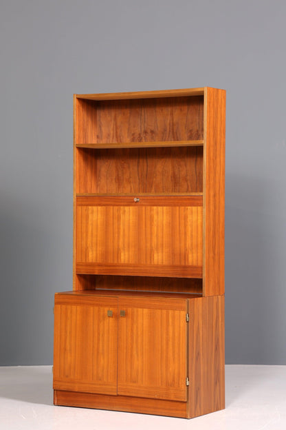 Wunderschönes Mid Century Schrank Vintage Teak Holz Sekretär Regal Retro Bücherregal 60s