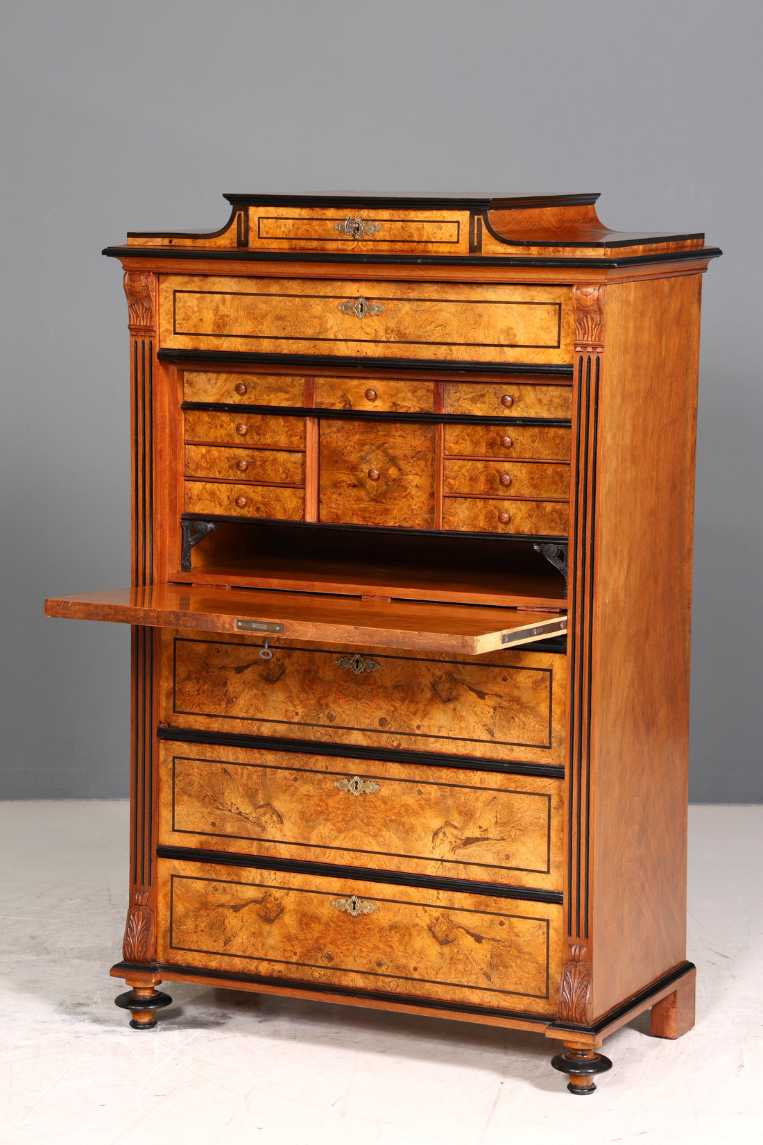 Traumhafter Louis Philippe Sekretär Vertiko Biedermeier Kommode Schubladenkommode