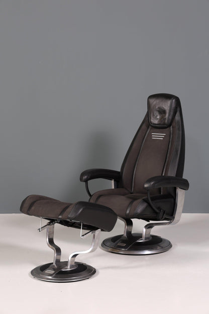 recaro campingstuhl Designer Sessel Recaro Leder mit Hocker