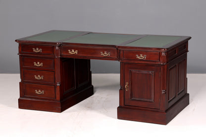 Wunderschöner Englischer Schreibtisch Mahagoni echt Lederauflage Bürotisch Partner Desk Office Desk Antik Vintage