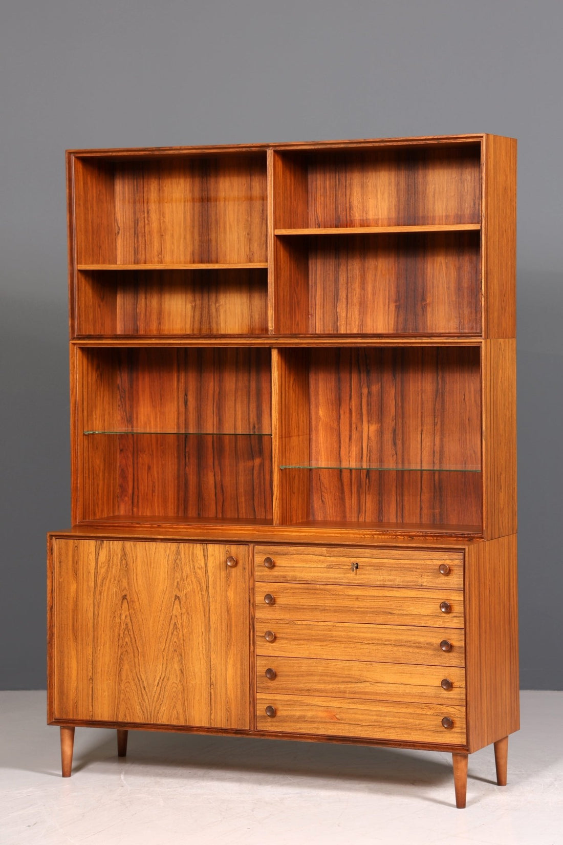 Traumhaftes Mid Century Palisander Regal Vintage Bücherregal 60s Schrank Kommode Buchablage