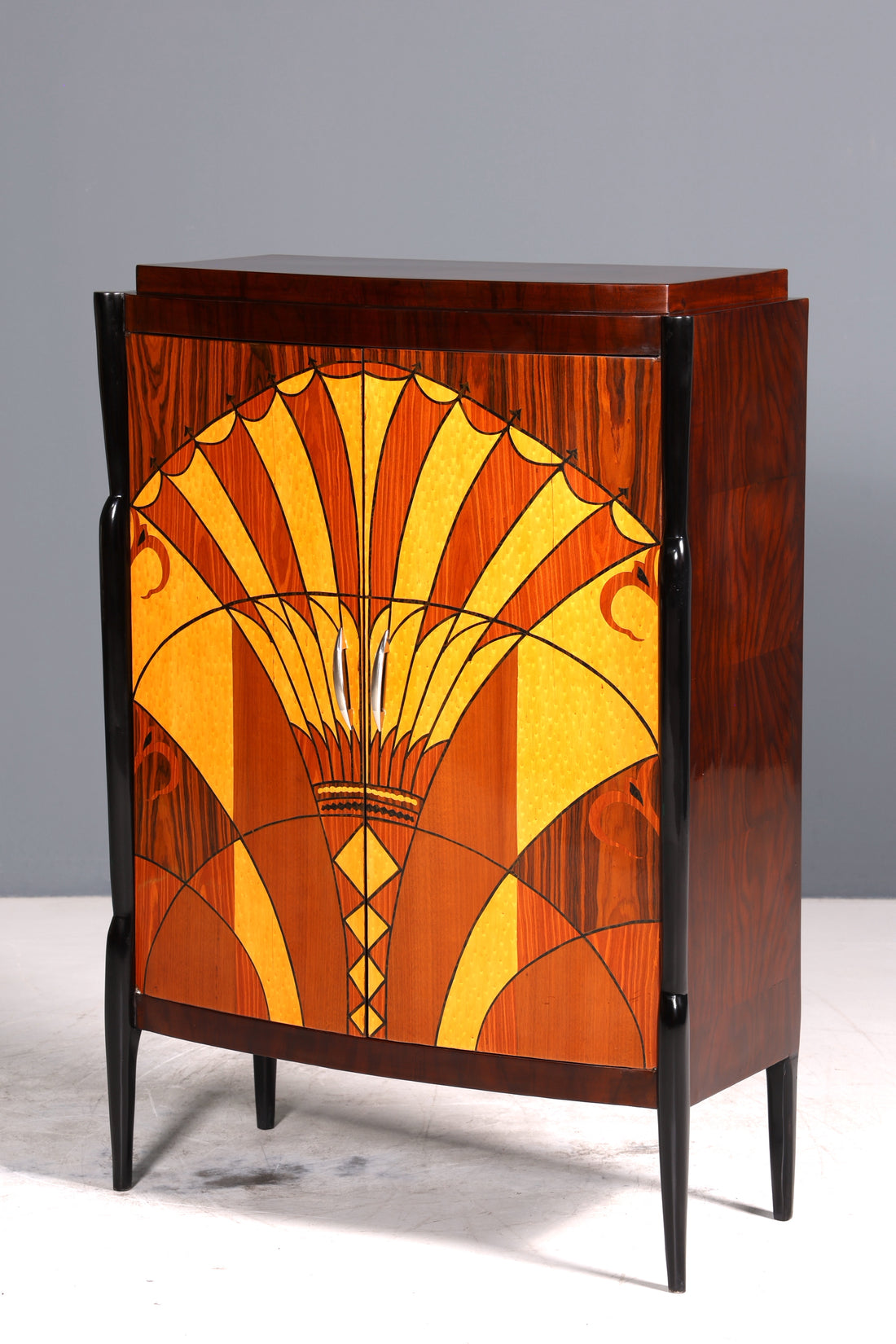 Edles Art Deco Stil Highboard Schrank Kommode Vertiko Sun Cabinet
