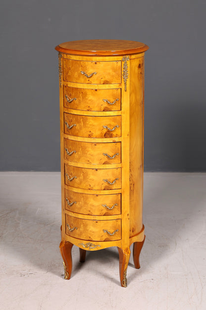 Stunning Baroque-style antique dresser, Louis XV style, Vertiko, birch, highboard, chest of drawers