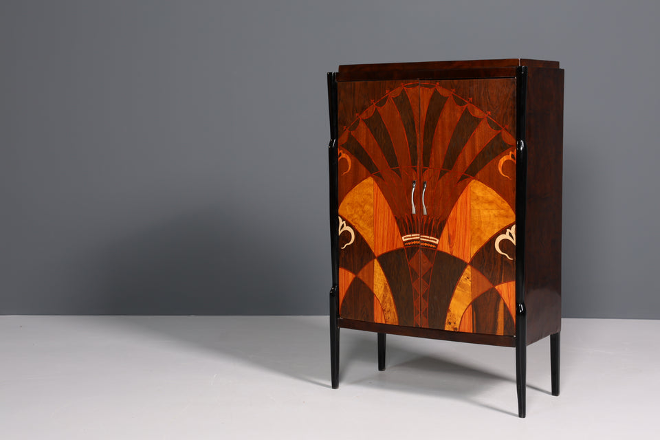 Edles Art Deco Stil Highboard Schrank Kommode Vertiko Sun Cabinet