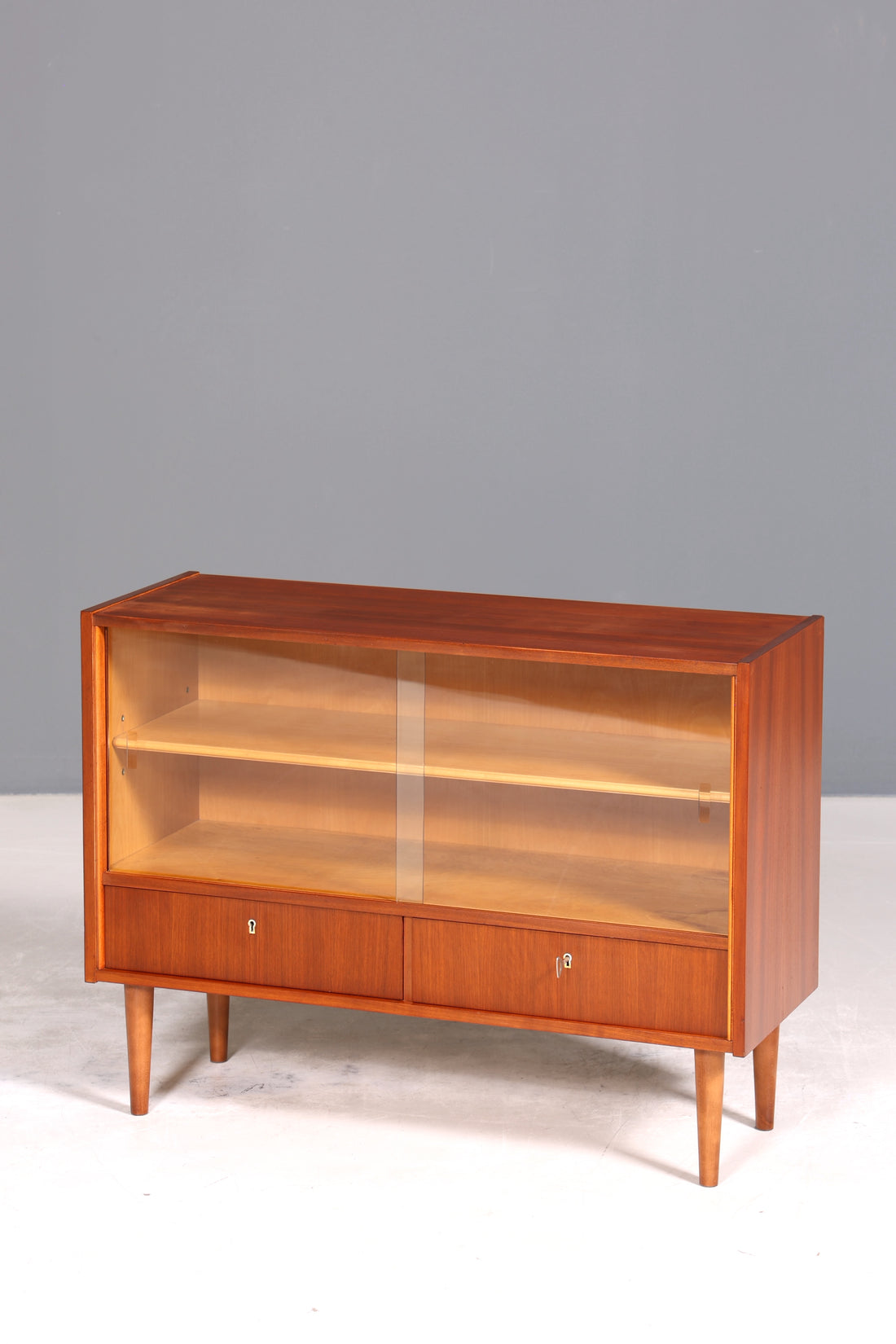 Wunderschöne Mid Century Vitrine Vintage Schrank Retro Regal Bücherregal TV Sideboard 60s