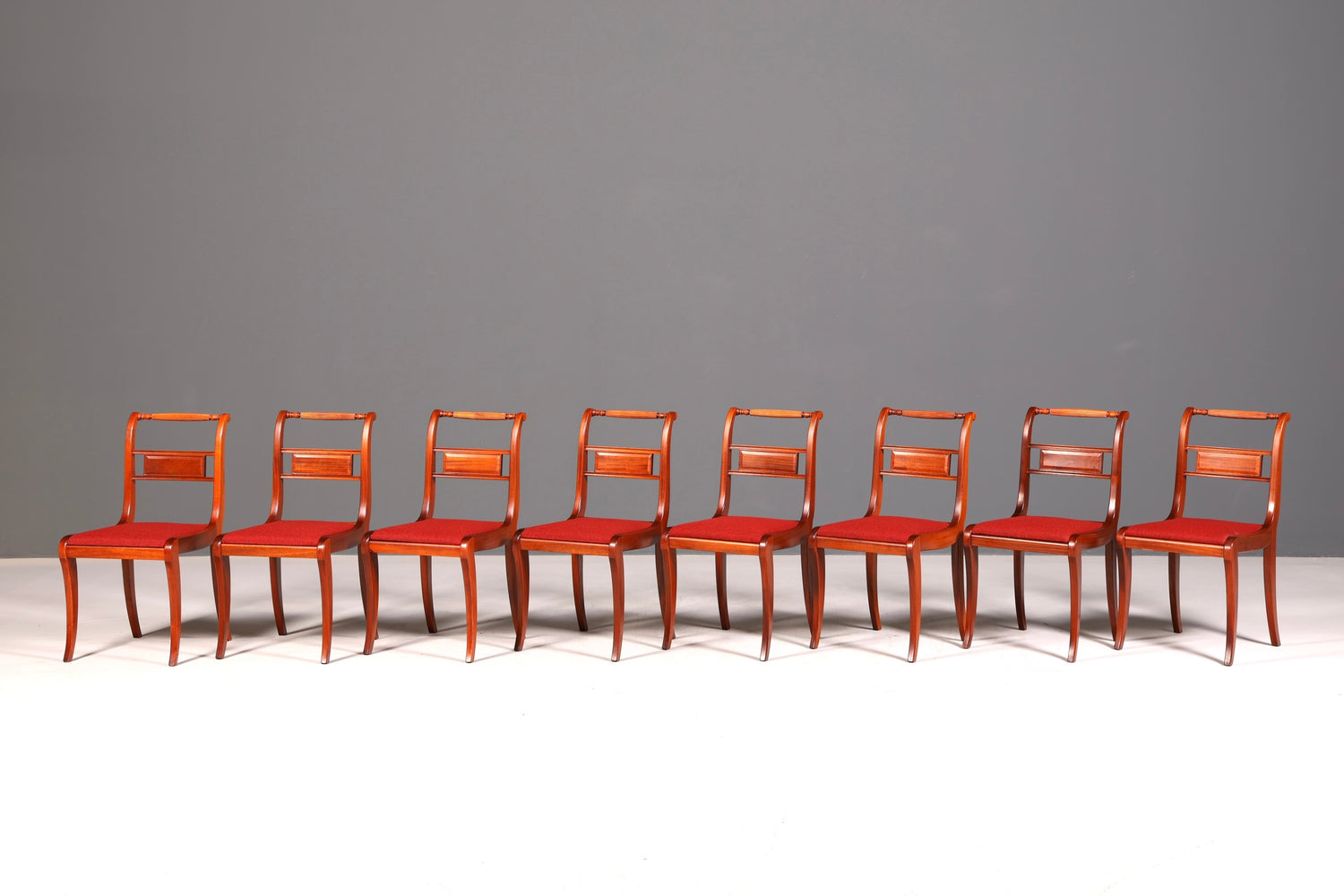 8x Edle Englische Stühle Englisch Dining Chairs Antik 60er Jahre Regency Küchenstühle Stuhlset