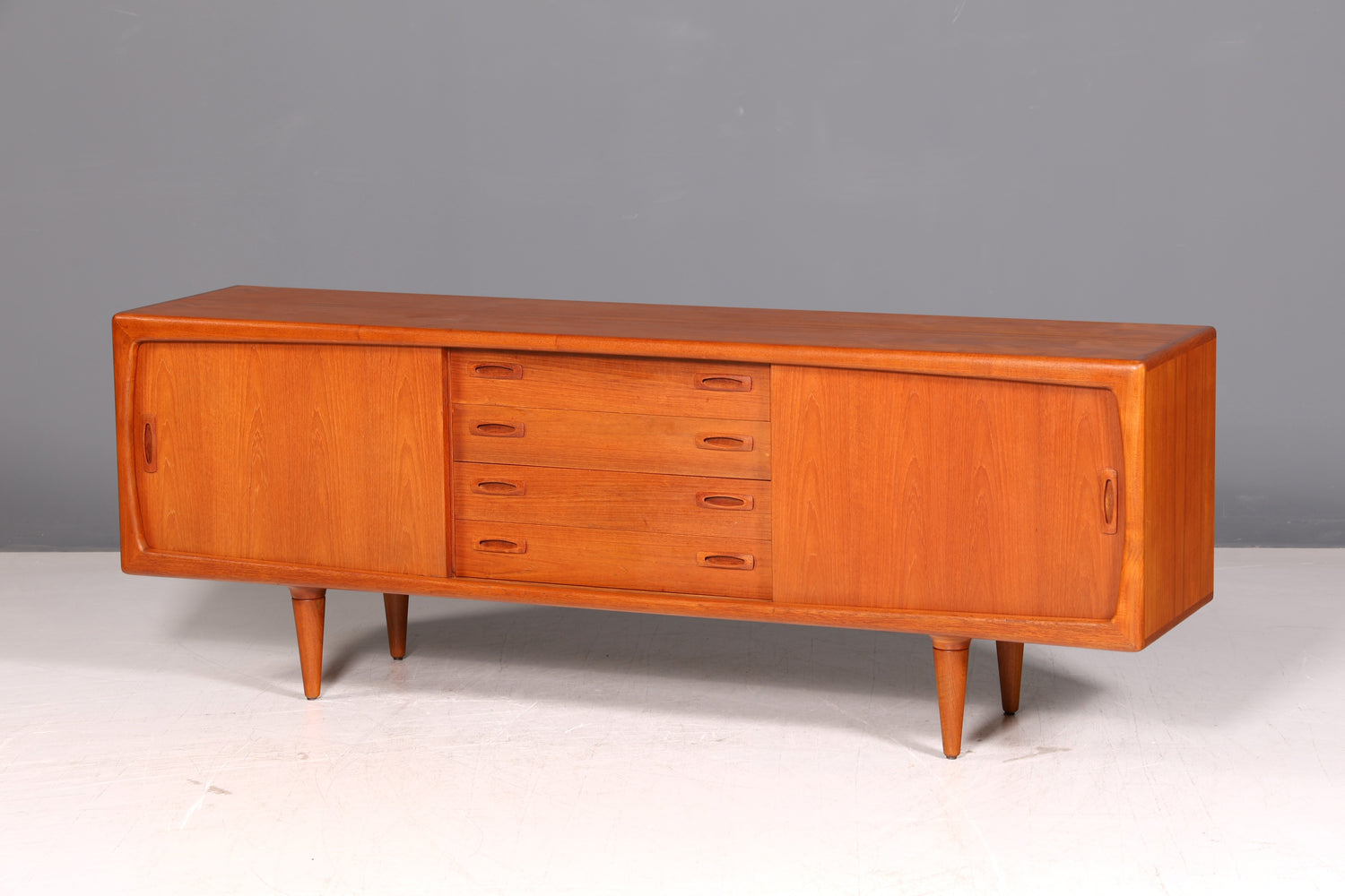 Beeindruckendes Original H.P. Hansen XXL Sideboard Teak Holz TV Kommode Lowboard Danish Design Vintage Schrank