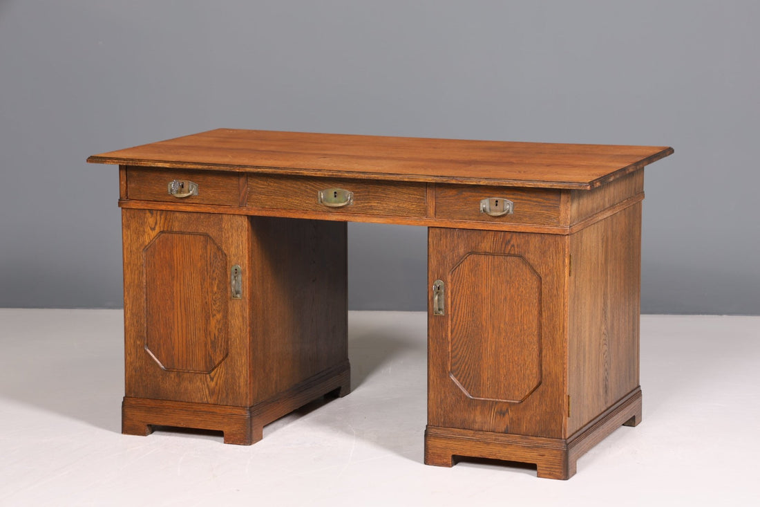 Wunderschöner Jugendstil Schreibtisch Eiche Holz Desk Antik Bürotisch Office Desk