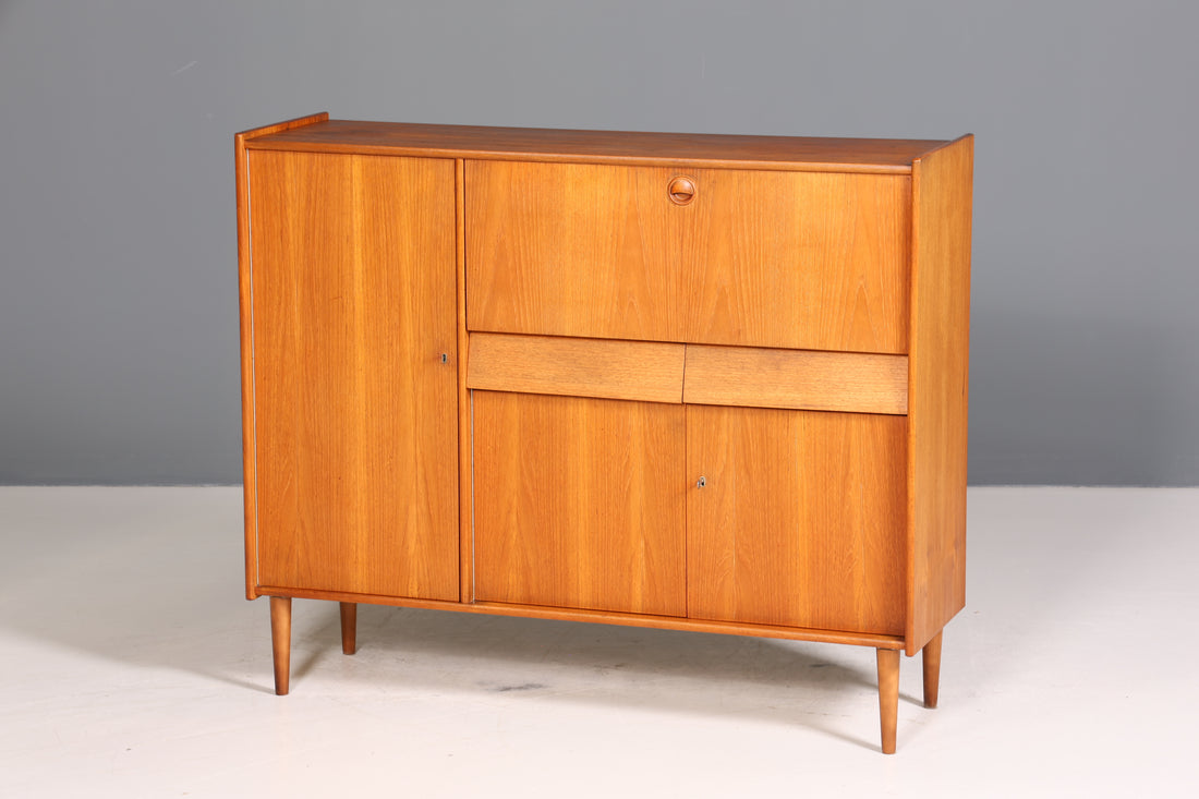 Wunderschönes Mid Century Highboard echt Holz Bar Schrank Büro Kommode 60er Jahre