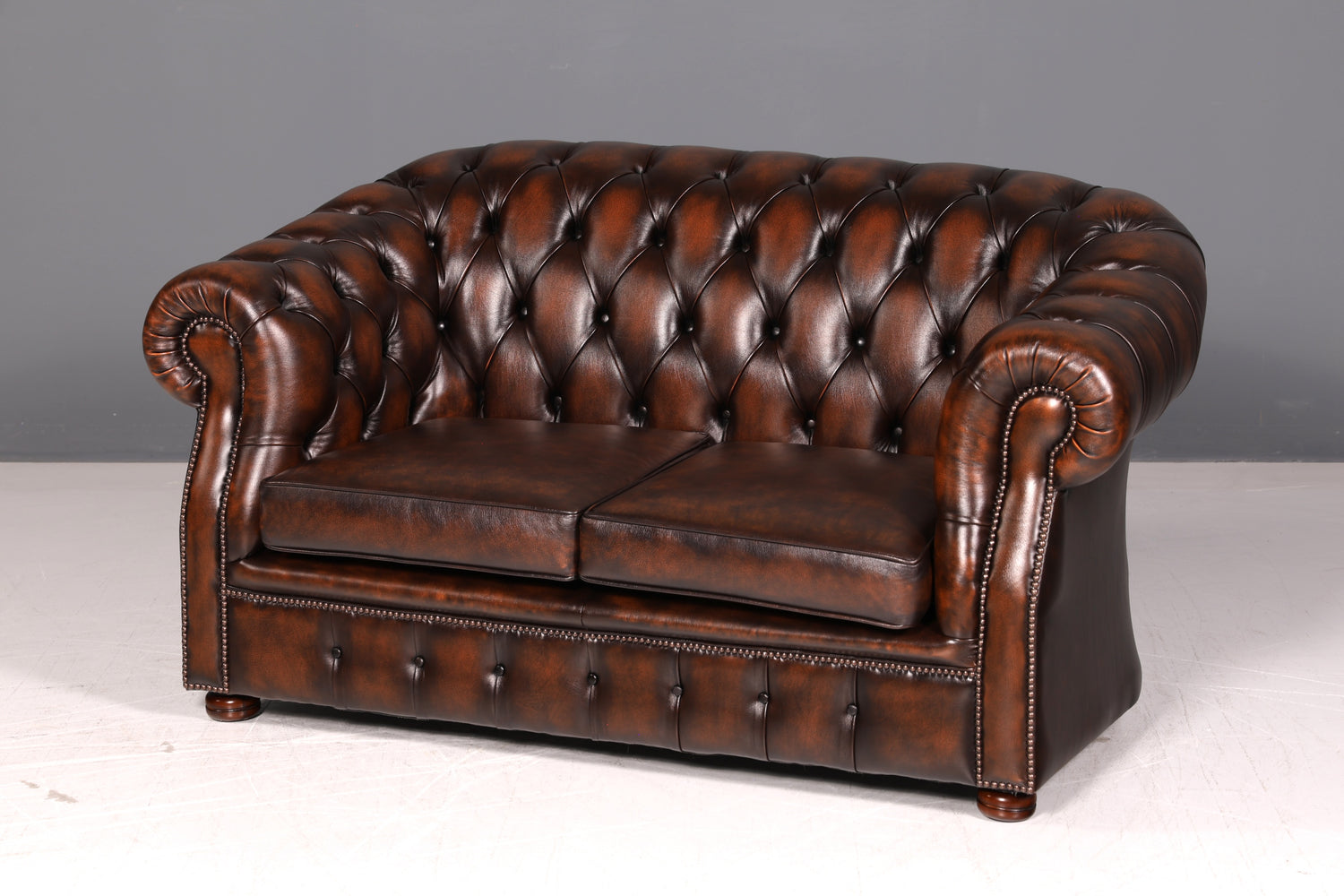 Wunderschöne Original Chesterfield Centurion 2-Sitzer Couch Echt Leder Sofa Englisch UK Ledersofa Antik