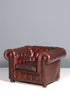 Stilvoller Original Chesterfield Sessel Englisch Oxblood Leder Armlehnsessel Herrensessel