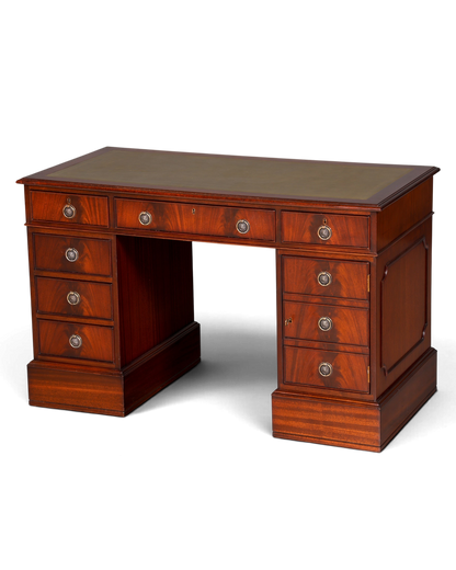 Wunderschöner Englischer Schreibtisch Mahagoni Bürotisch Englisch Desk Leder Auflage