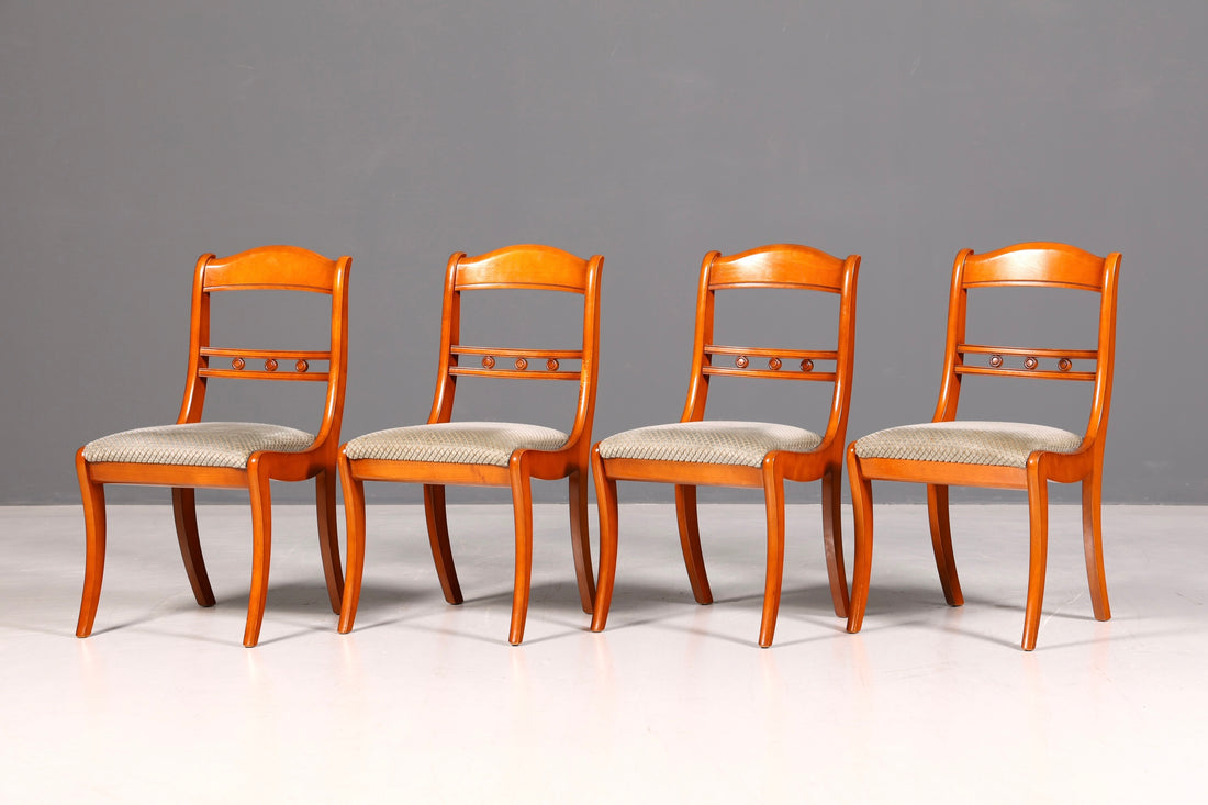 4x English Chairs Set Regency Dining Chairs Antique Dining Chairs Kitchen Chairs Chair Set Vintage 60s  
