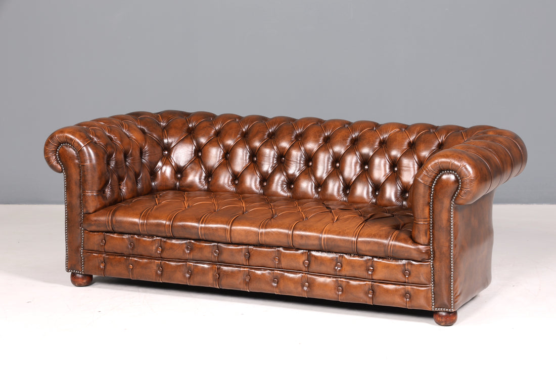 Wunderschönes Original Chesterfield Sofa 3- Sitzer echt Leder Couch Englisch