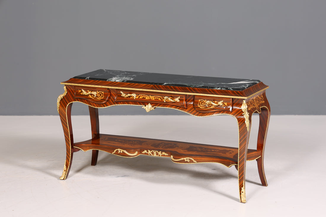 Wunderschöner Barock Stil Konsolen Tisch Marmor Antik Stil Intarsien Konsole