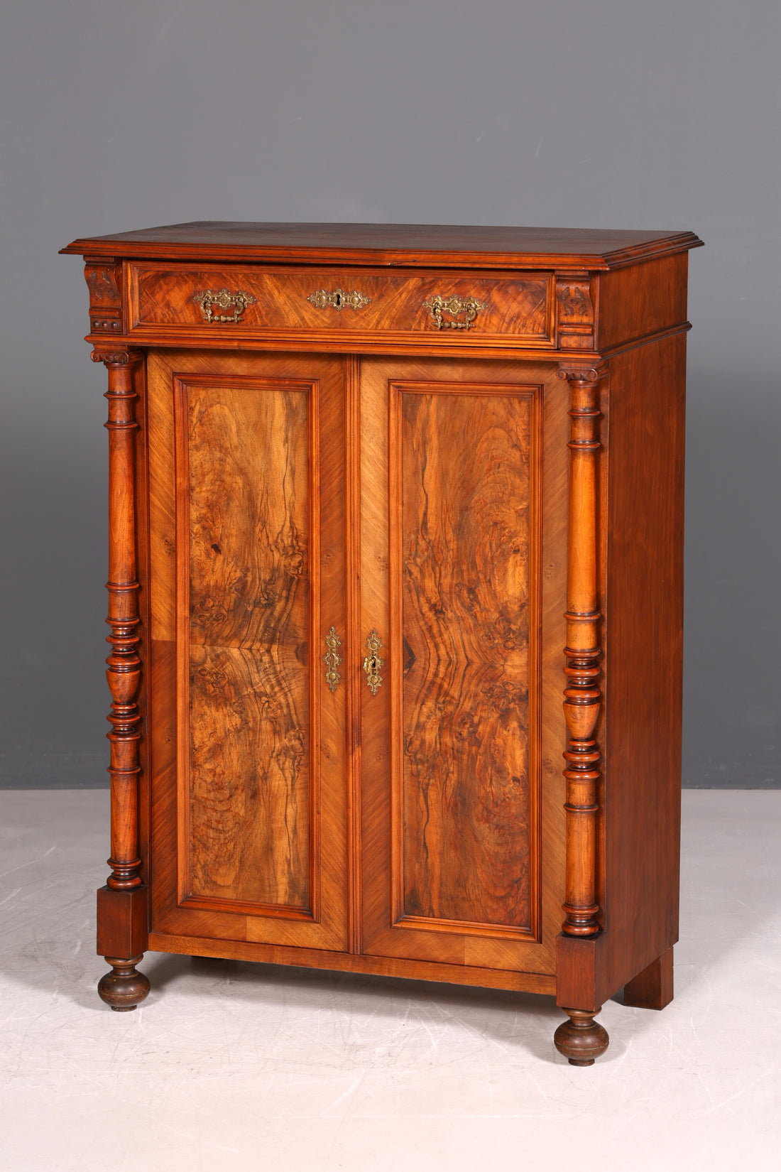 G108 Finish Traumhaftes Gründerzeit Vertiko Jugendstil Schrank Antik Highboard Kommode