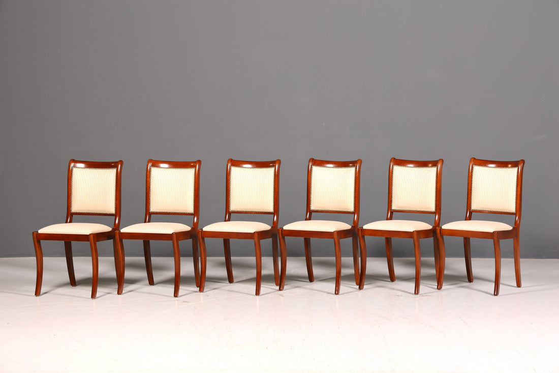 6x Edle Englische Stühle Regency Mahagoni Dining Chairs Esszimmerstühle Küchenstühle Stuhlset Vintage