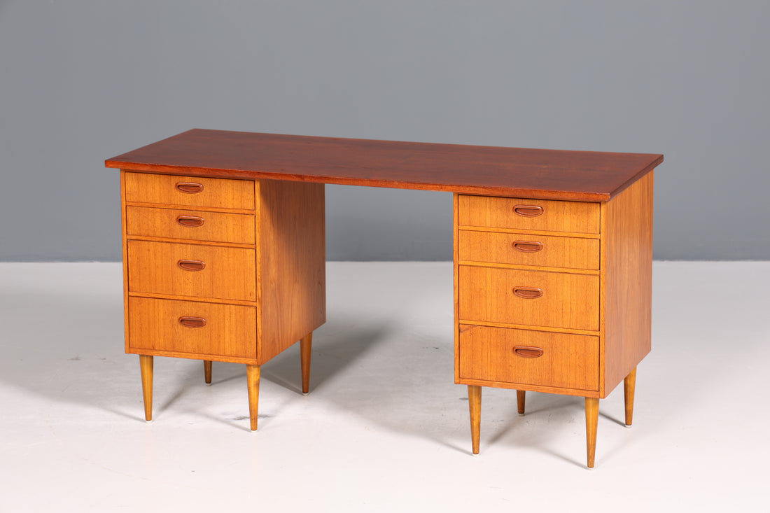 Wunderschöner Mid Century Schreibtisch Danish Design Teak Holz Bürotisch Vintage Office Table