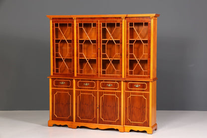 Wunderschöne Englische Vitrine Bücherschrank Buffet Antik Stil Englisch Eibe Glasvitrine Bibliothek