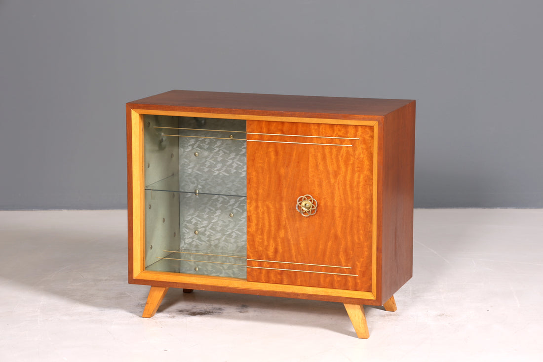 Wunderschöne Mid Century Vitrine Retro Barschrank Vintage Bar Schrank Sideboard