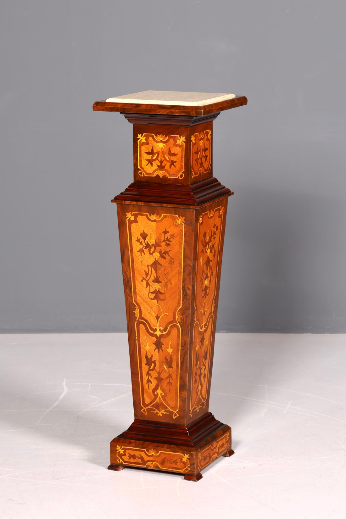 Noble Baroque Column Louis XV Flower Column Antique Marble Table Natural Stone Inlays Decorative Column