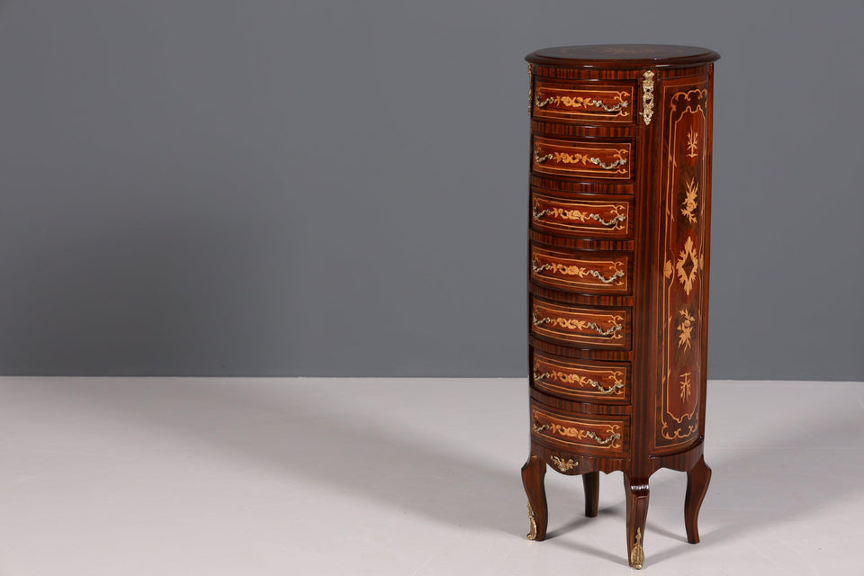 Stilvolle Barock Stil Louis XV Highboard Intarsien Vertiko Kommode