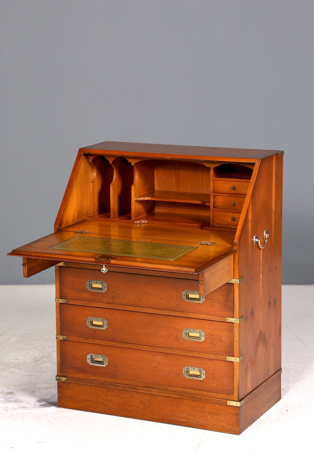 Wunderschöner Maritimer Sekretär Englisch Schreibkommode echt Holz Englischer echt Lederauflage Schreibtisch